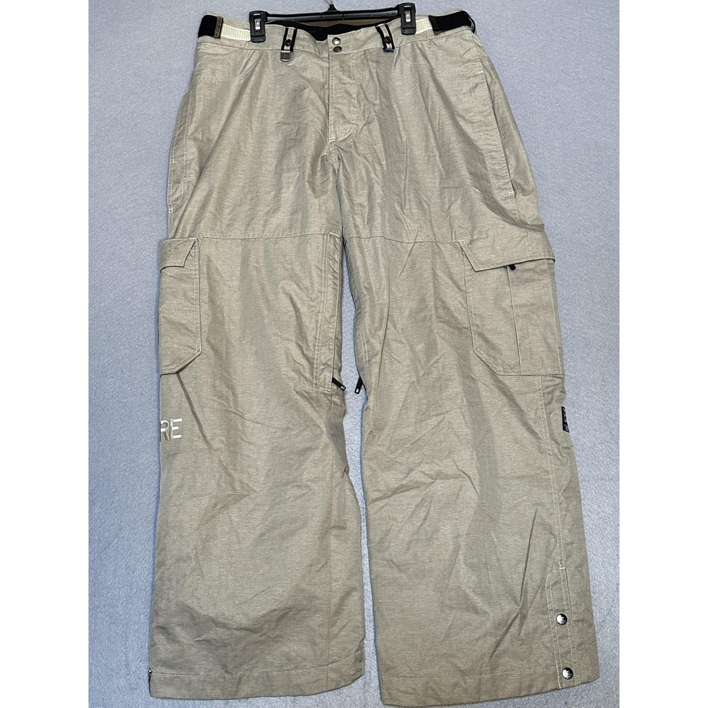 Bonfire Snow Pants Mens XL Beige Fusion Lined Adjustable Waist Ski Snowboard